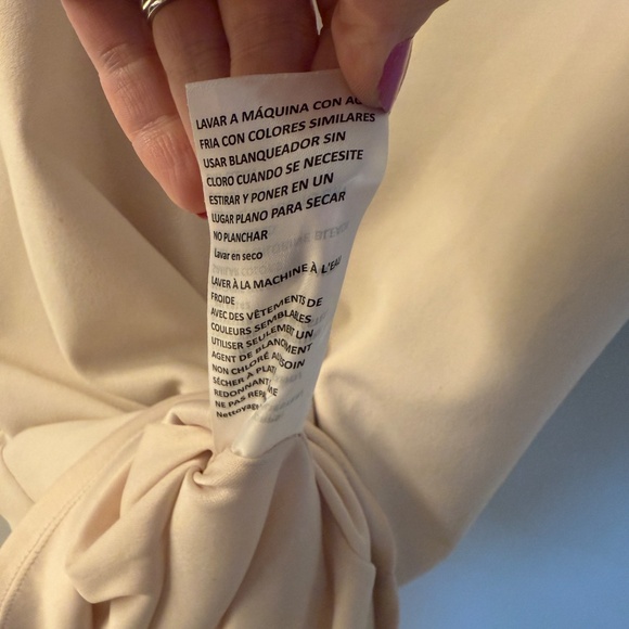 Maggy London Women's Scuba Crepe Pleat Tuck Waist Dress, Horn Cream White 10 - Picture 4 of 8